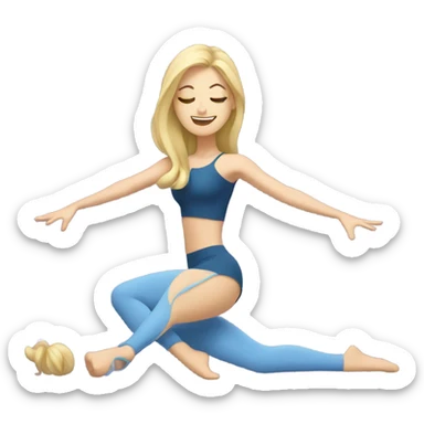 Blonde woman doing splits  sticker