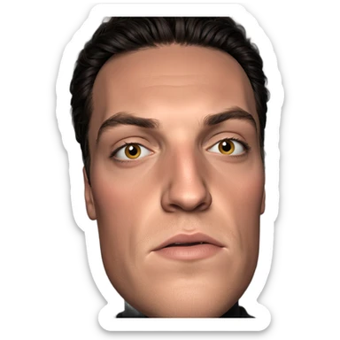 male portrait with black shirt sticker