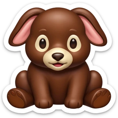 chocolate as an animal shape sticker