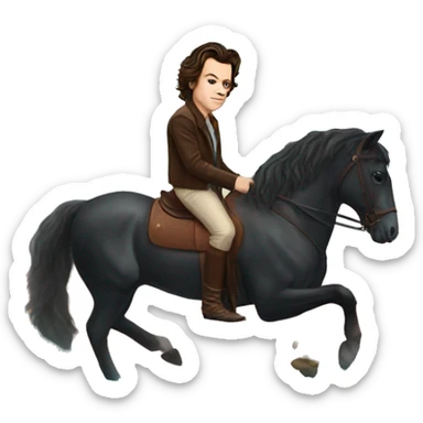Harry Styles with a fishbowl on a horse  sticker