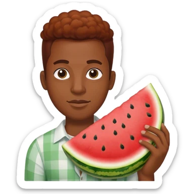 Black guy with chicken and watermelon  sticker