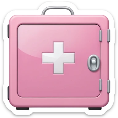 
pink first aid cabinet front glass sticker