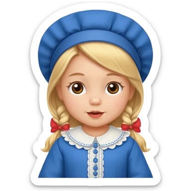 baby girl traditional dutch clothes sticker