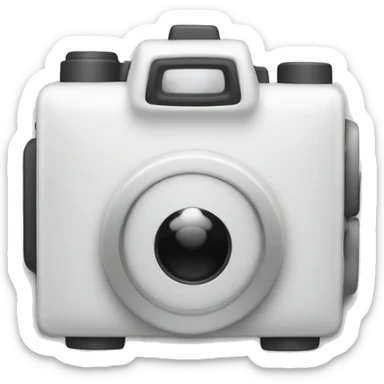 Photographic camera white, squared sticker