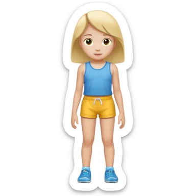 Child 8 year old girl standing  no shorts no shirt sticker