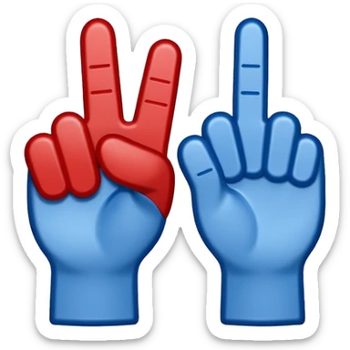 foam finger blue (#00A3E0) and red (#F9423A) sticker
