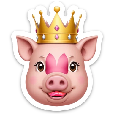 Me gustaría crear un cerdito con corona encima de el nombre yeicobvalentino que sea elegante para logo de mi granja sticker