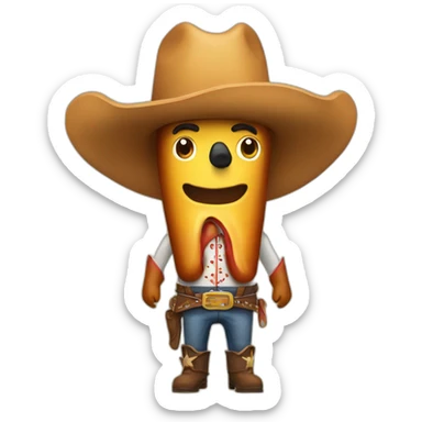 hot dog cowboy sticker