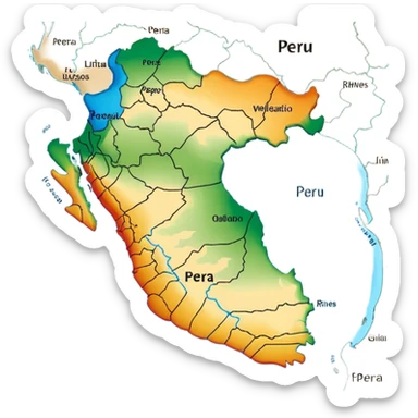 Map of Peru sticker