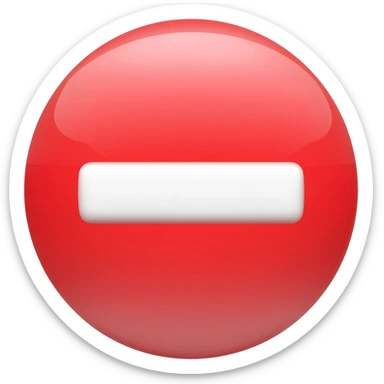 red circle bubble with minus sign inside sticker