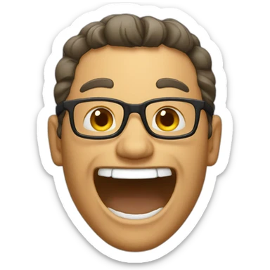 a bold man laughing sticker