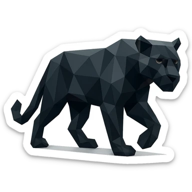 black panther, stylized geometric shapes, modern look sticker