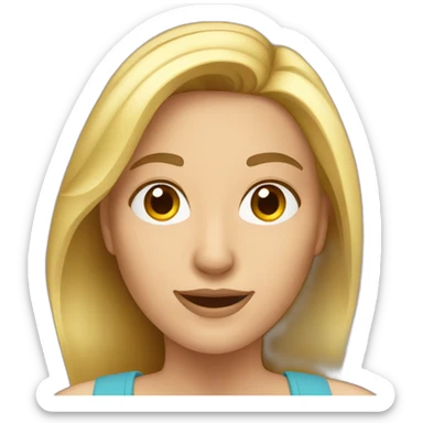 caucasian woman doing a selfie sticker