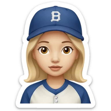 baseball hatted girl sticker