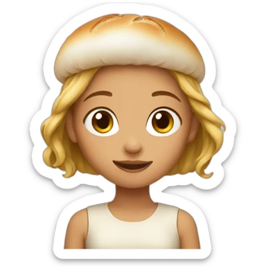 girl with a bread sticker