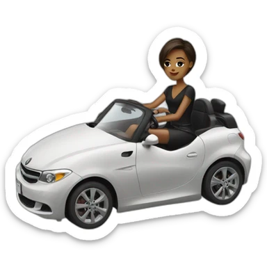 Fashion designer driving her car sticker