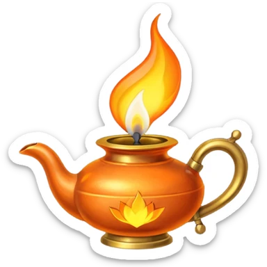 oil lamp diya sticker