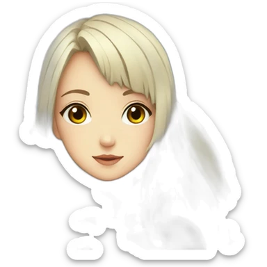 Anime girl on the background of the flag of Ukraine sticker