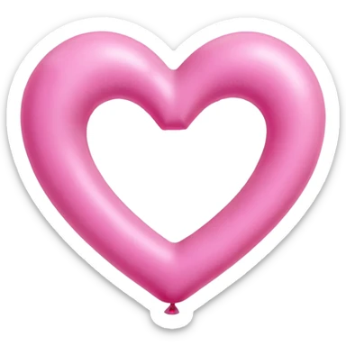 pink powder balloons in the shape of a heart sticker