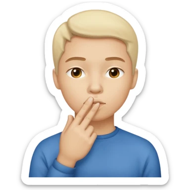 Emoji de hombre con el dedo indice por encima de la boca sticker