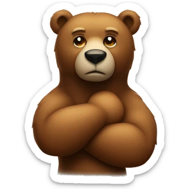 bear arm crossed in shape of an x sticker