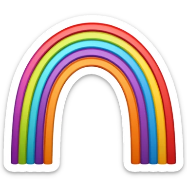 Rainbow extending beyond the frame sticker