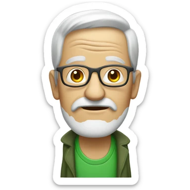 Old man in funky green shoes sticker