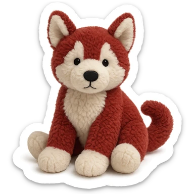 jellycat stuffed plush red siberian husky puppy sticker