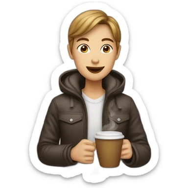 american coffee drinker in paris sticker