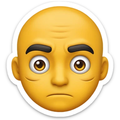 criminal emoji with a scar on the eyebrow and a tough expression, classic emoji style sticker