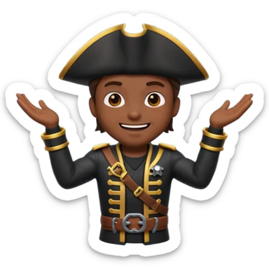 animated emoji for a player called prophet of doom I Dont Know shruging emote needs to be white male space pirate themed and dark sticker