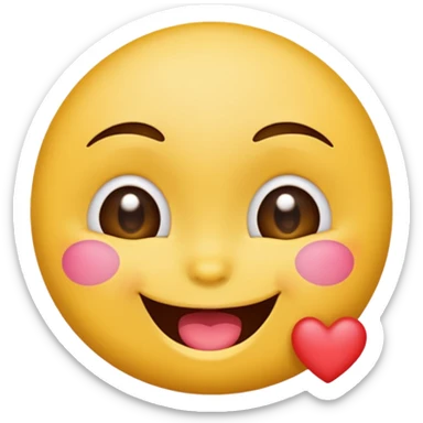 Flirty emoji, winking with a kiss mark, playful and charming sticker