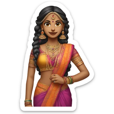 Indian girl traditional attire sticker