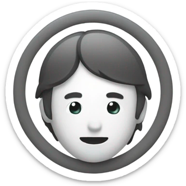 A person with a like loading sign on top of its head ￼ sticker