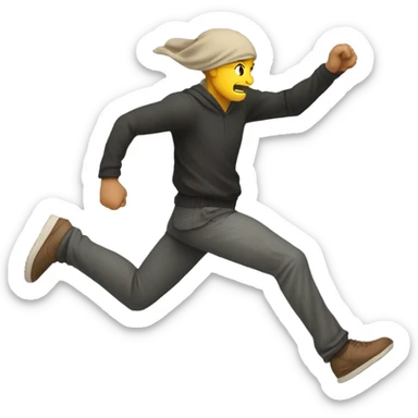Man chasing a ninja sticker