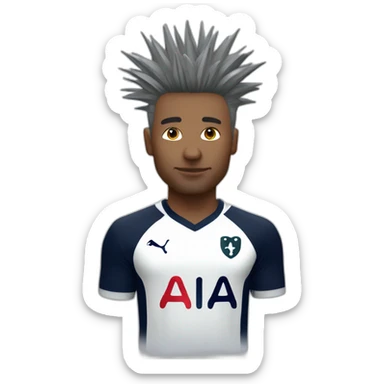 Tottenham white fan with spiky hair sticker