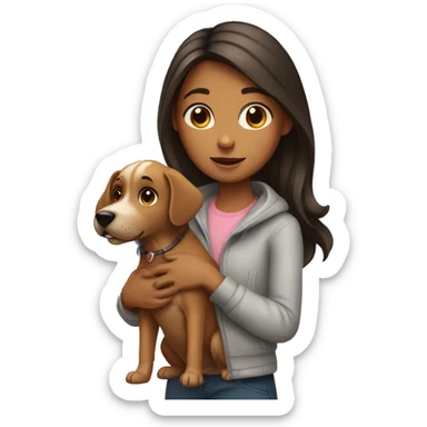 Girl with dog  sticker