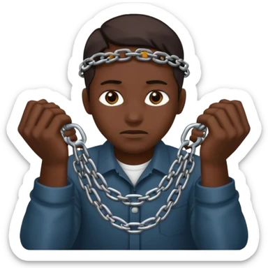 slavery chained hands and head sticker