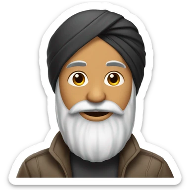 Punjabi man with a beard with poha  sticker