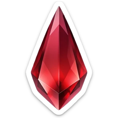 obsidian shard with a crimson-black gradient, faceted and shiny sticker