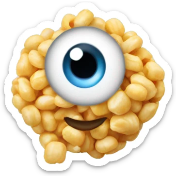 single popped kernel with wateryeye sticker