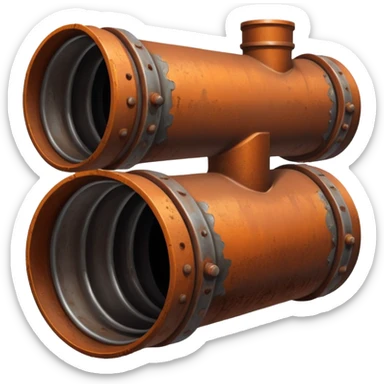 a steel sewer pipe from which wastewater flows out sticker