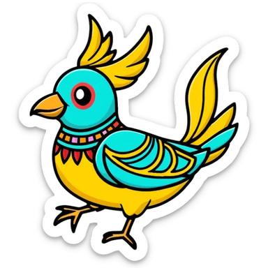 Chimu goldwork jewelry with bird motif sticker