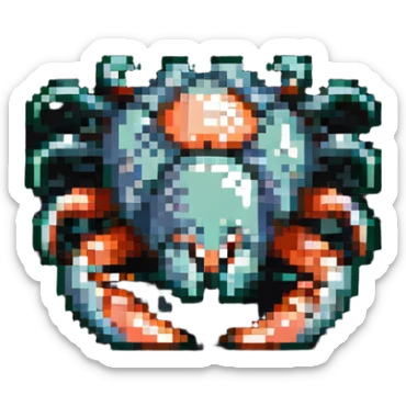 cute hermit crab, Coenobita lila sticker