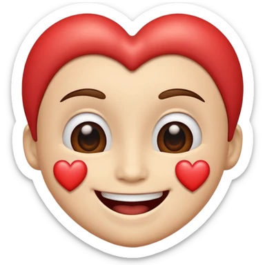 birthday smiling face with a heart sticker