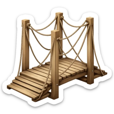 bridge made off rope and wood sticker