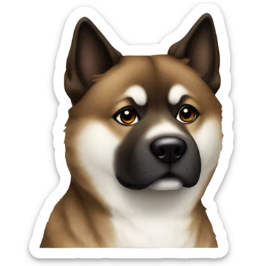 Brindle Akita with no white fur sticker