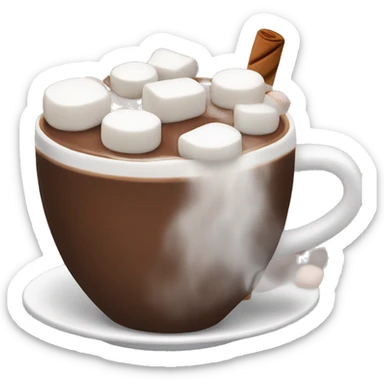 Hot chocolate with marshmallows  sticker