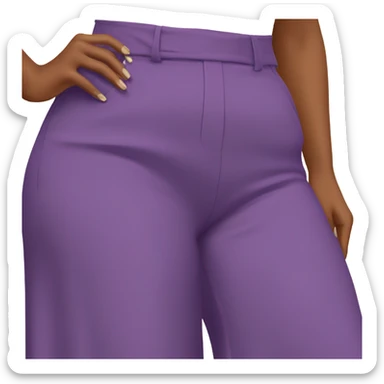 Realistic isolated pair of high waist long wide leg dressy casual pants in purple sticker