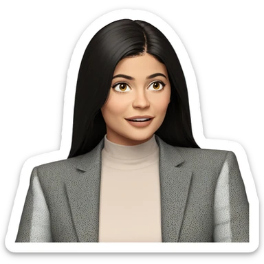 smiling girl with long hair sticker